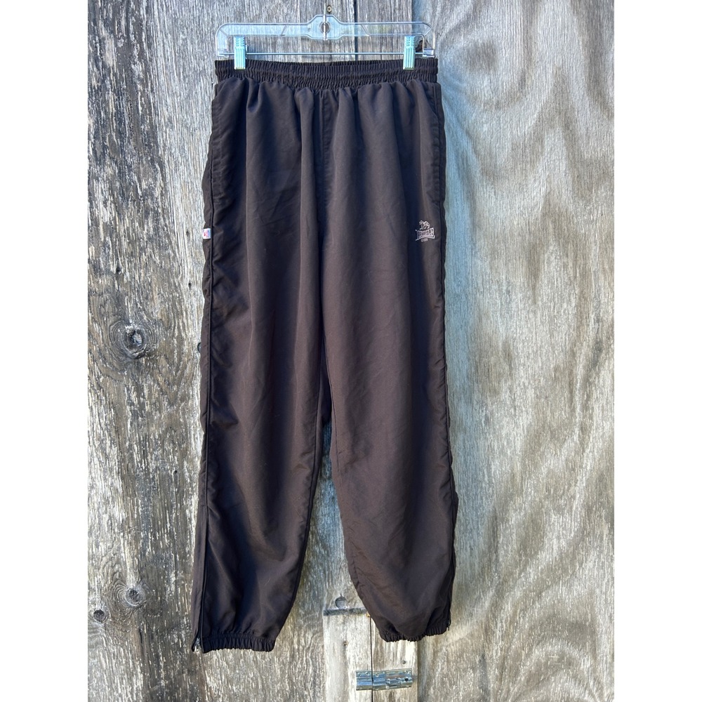 Lonsdale London Windbreaker Track Pants Black Y2K Zip Ankle Blokecore Size L